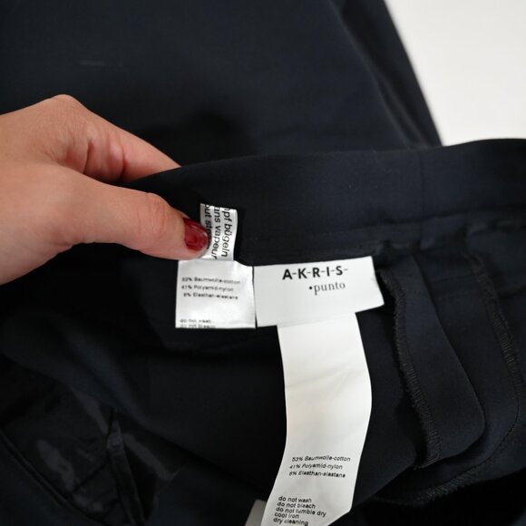 Akris Punto Size 14 Navy Franca Mid-Rise Cropped Pants - Picture 8 of 11